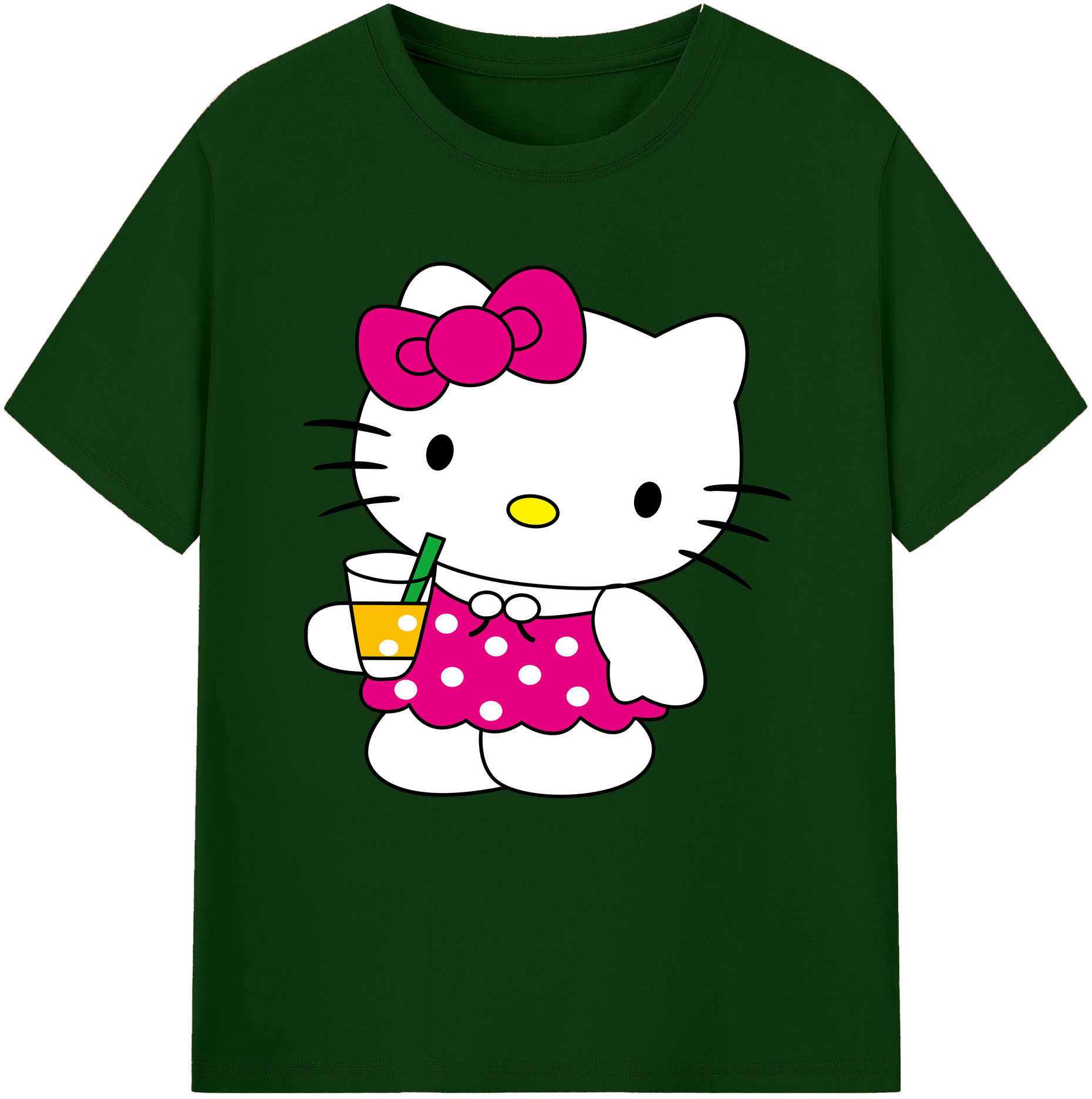 （画像用） Hello Kitty ハローキティ 綿100％半袖Tシャツ（フロントプリント）